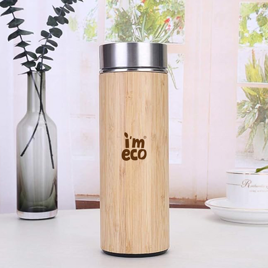 Bamboo Stainless Steel Water Bottle | Reusable, BPA-Free, and Stylish | Perfect for Hydration on the Go