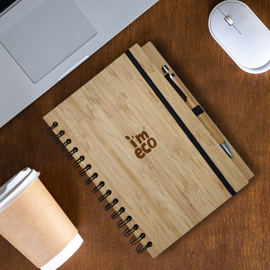 Bamboo Diary Set | Sustainable Notebook & Pen | Perfect for Writing & Journaling