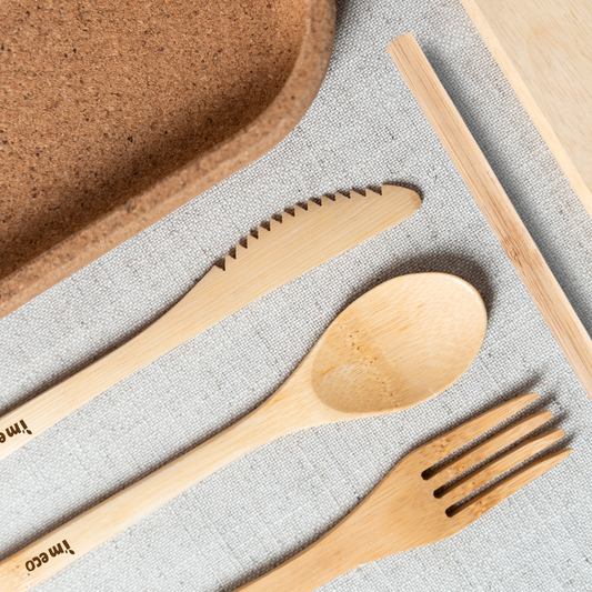 Bamboo Cutlery Set | 4-Piece Reusable Utensils | Sustainable, Lightweight & Biodegradable