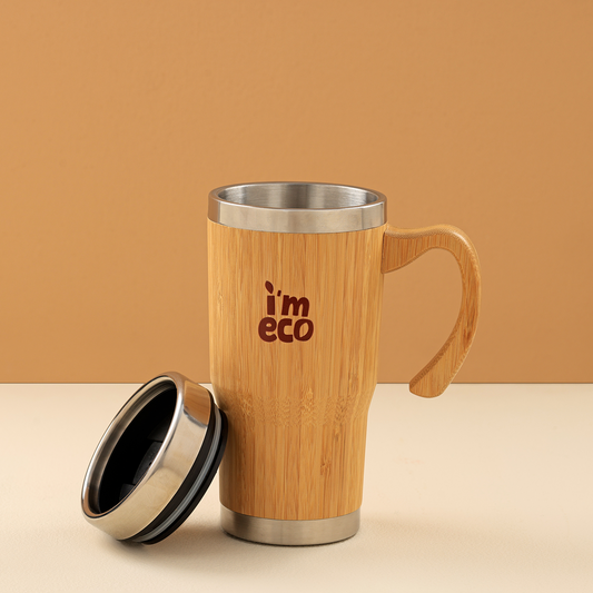 Bamboo Coffee Sipper - 450 ML | Insulated, Reusable & Sustainable Travel Mug